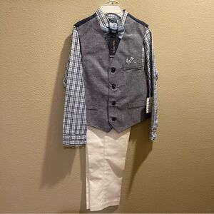Nautica Boys' Gray Vest Set with Bow Tie